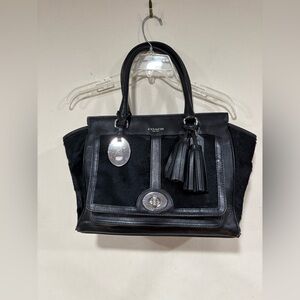 Coach 2012 Limited Edition Black Legacy Madison Candace Calf Hair Leather Bag
